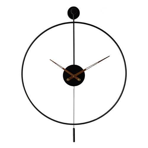 

2046 Household Simple Background Wall Decoration Swing Clock, Spec: 60cm Black Wooden Needle