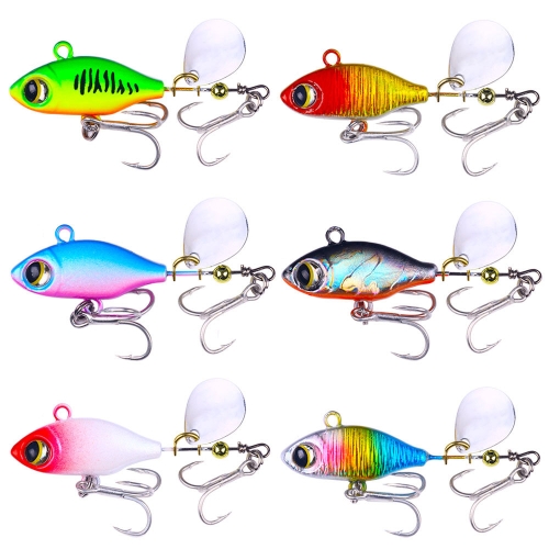 HENGJIA Submerged VIB Fake Lures Sequin Lures, Size: 5.8cm 14g(6 Colors Boxed)