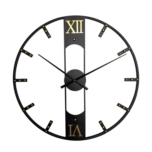 

YX8836 Home Decor Wall Clock Wrought Iron Rivet Scale Silent Clock, Size: 60cm