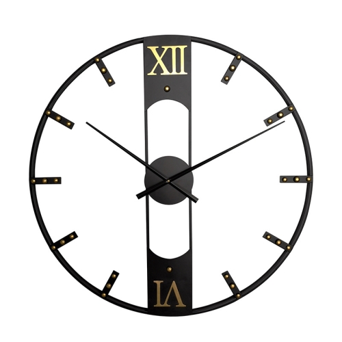 

YX8836 Home Decor Wall Clock Wrought Iron Rivet Scale Silent Clock, Size: 80cm