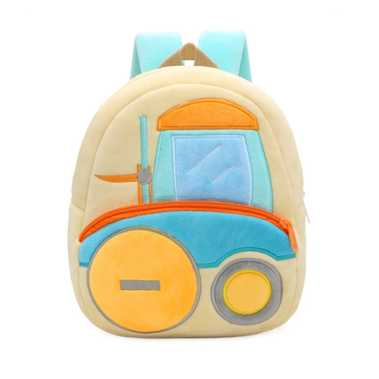 

3D Cartoon Trucks Cars Plush Kids Backpack Children School Bags(Fork Truck)