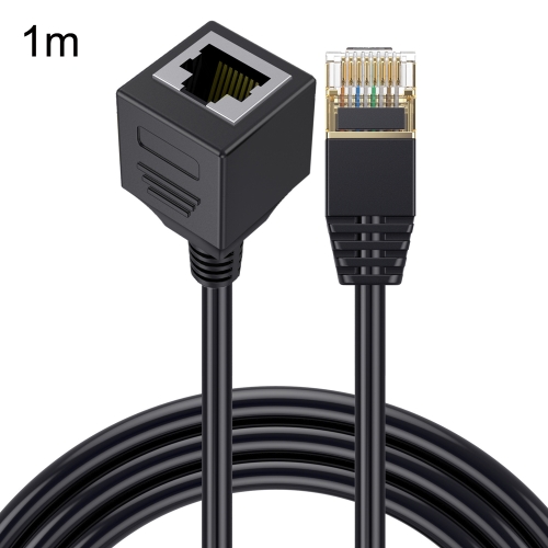 

Straight Head 1m Cat 8 10G Transmission RJ45 Male To Female Computer Network Cable Extension Cable(Black)