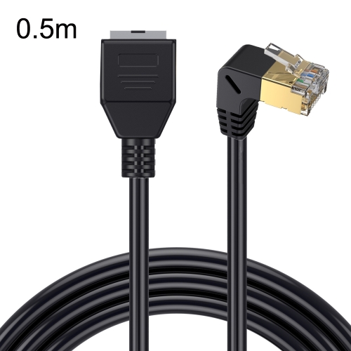 

Up Bend 0.5m Cat 8 10G Transmission RJ45 Male To Female Computer Network Cable Extension Cable(Black)