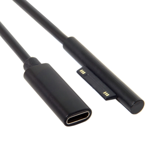 

Type-C / USB-C Mother Rotary Seeder Tablet Power Charging Cable For Microsoft Surface Pro 5 / 6, Size: 30cm(Black)