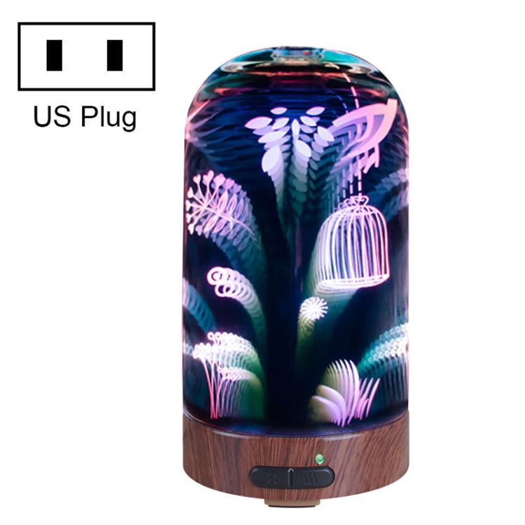 

AOD-8 Jungle Discovery 3D Glass Aromatherapy Machine Silent Bedroom Mini Humidifier US Plug
