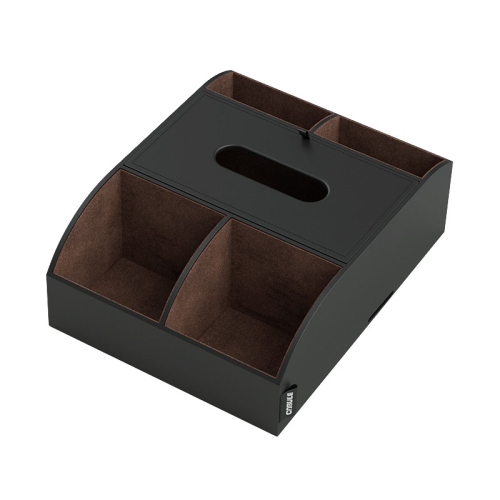 

Car Armrest Box Multifunctional Tissue Storage Box Central Control Multi-compartment Rack(Black)