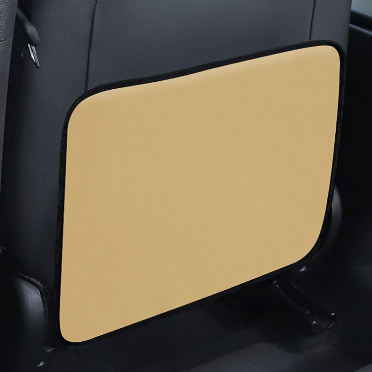 

Car Seat Back Children Anti-kick Pad Back Rear Anti-dirty Universal Leather Protection Pad Storage Bag Half Pack Version (Beige)