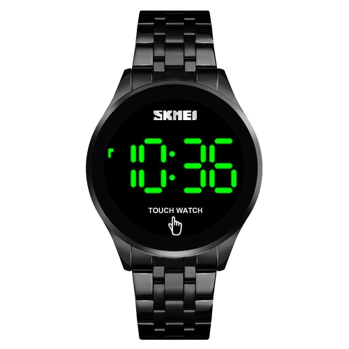 

SKMEI 1579 Simple Touch Screen LED Luminous Stainless Steel Electronic Watch, Color: Black