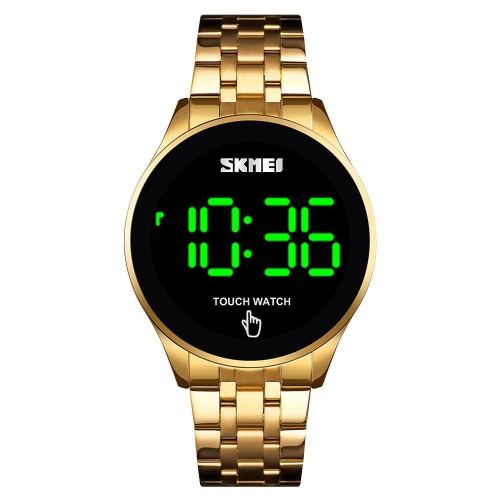 

SKMEI 1579 Simple Touch Screen LED Luminous Stainless Steel Electronic Watch, Color: Gold