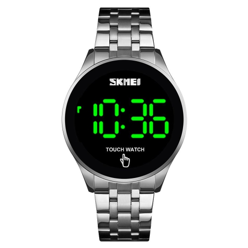 

SKMEI 1579 Simple Touch Screen LED Luminous Stainless Steel Electronic Watch, Color: Silver