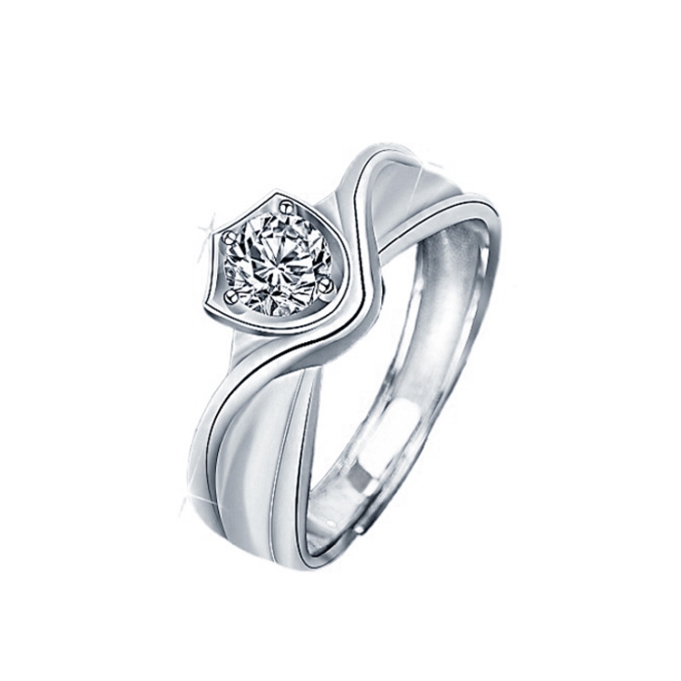 

XJA011 Couple Ring Mosan Diamond S925 Silver Ring, Style: Mens