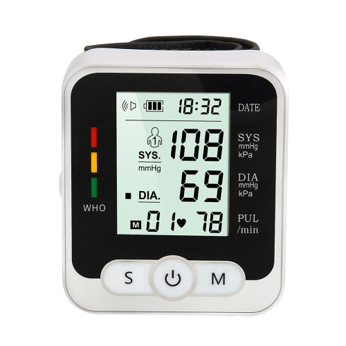 

RAK189 Household Electronic Blood Pressure Measuring Device Wrist Sphygmomanometer without Voice