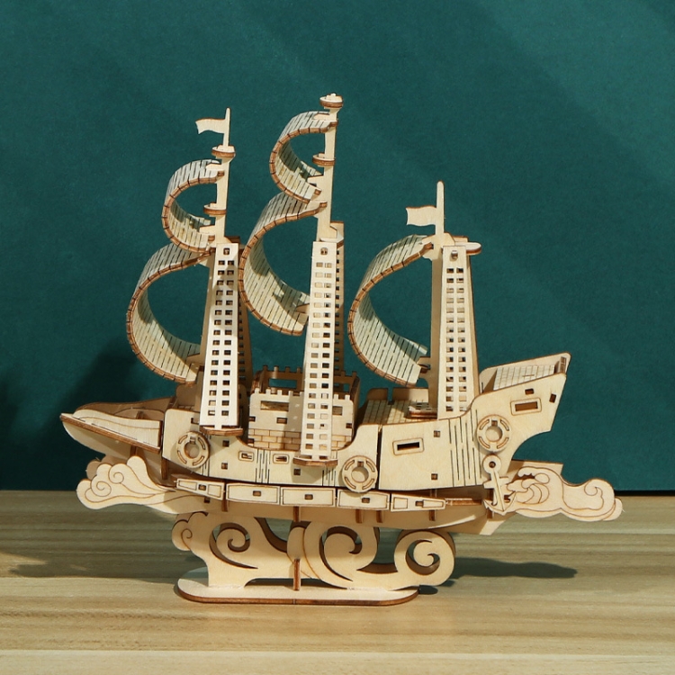 

LG807 Ocean Sailboat 3D Wooden Puzzle Children Educational Toys DIY Handmade Ornaments