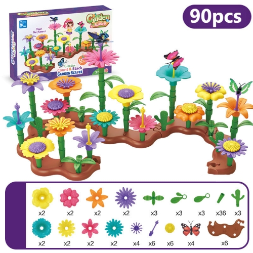 

90pcs/set Children Intellectual Development DIY Assembly Flower Arrangement Toys