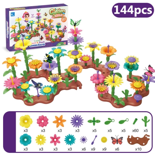 

144pcs/set Children Intellectual Development DIY Assembly Flower Arrangement Toys