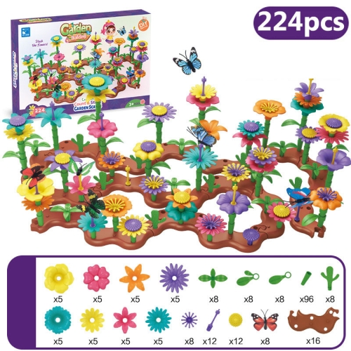 

224pcs/set Children Intellectual Development DIY Assembly Flower Arrangement Toys