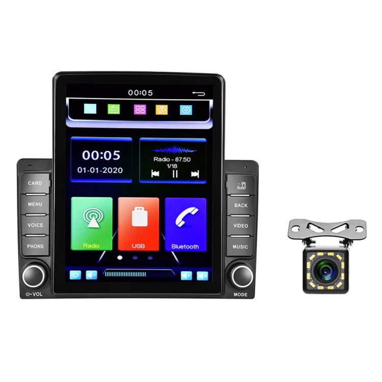 

A2725 9.5 Inch Vertical Screen Variety Case Built-in Wired CarPlay Module Car Bluetooth MP5 Player, Spec: Standard+12Lights Camera