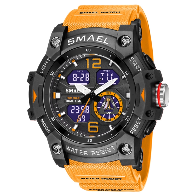 

SMAEL 8007 Outdoor Sports Waterproof Dual Display Electronic Quartz Watch(Orange)