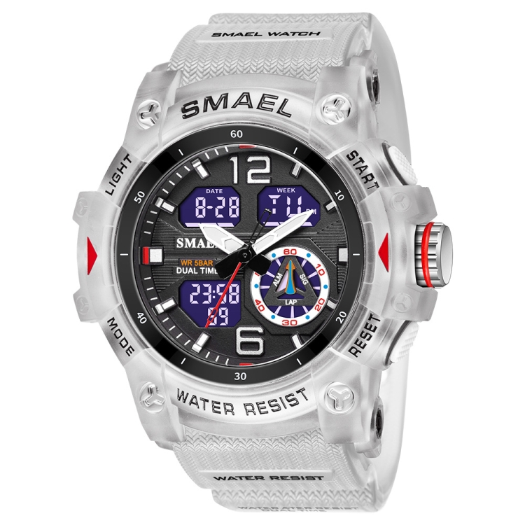 

SMAEL 8007 Outdoor Sports Waterproof Dual Display Electronic Quartz Watch(White)