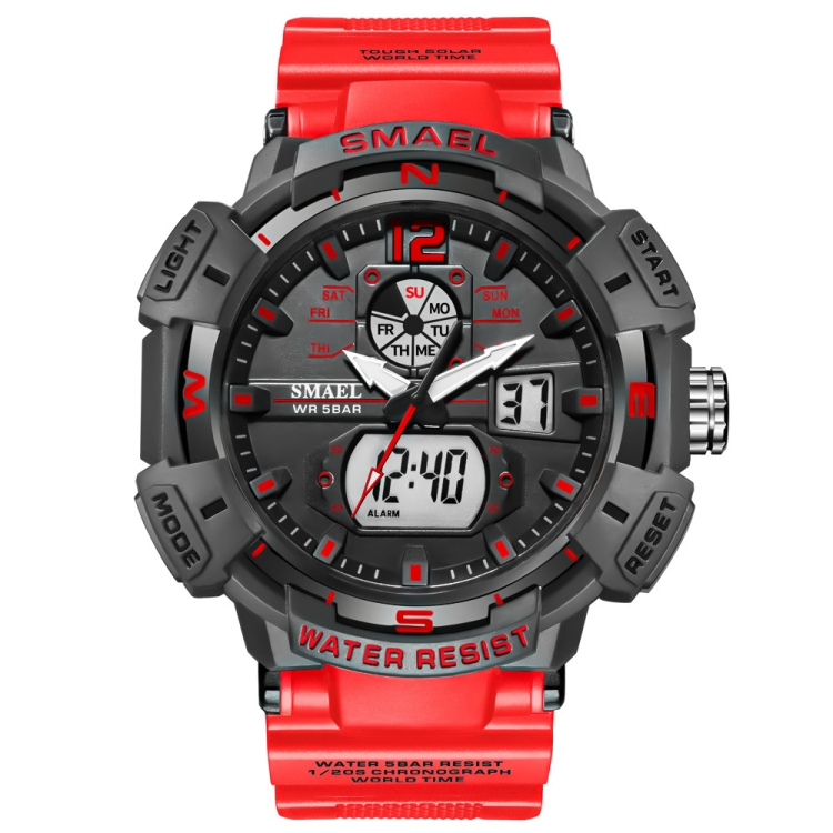 

SMAEL 8045 Outdoor Waterproof Time Sports Luminous Dual Display Watch(Red)