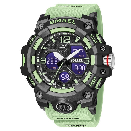 

SMAEL 8008 Outdoor Sports Multifunctional Waterproof Luminous Men Watch(Grass Green)