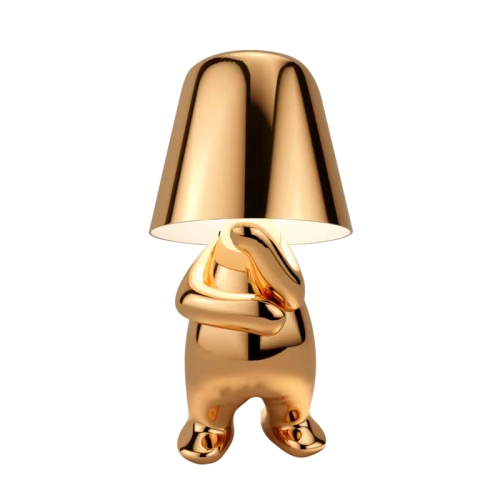 

Cute Doll Shape Touch Adjustable Desk Lamp Mini Bedroom Rechargeable Night Light, Spec: 8059(Gold)