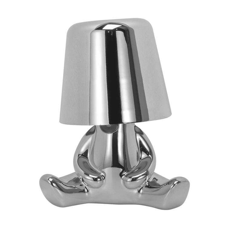 

Cute Doll Shape Touch Adjustable Desk Lamp Mini Bedroom Rechargeable Night Light, Spec: 8048(Silver)