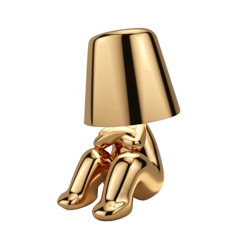 

Cute Doll Shape Touch Adjustable Desk Lamp Mini Bedroom Rechargeable Night Light, Spec: 8058(Gold)