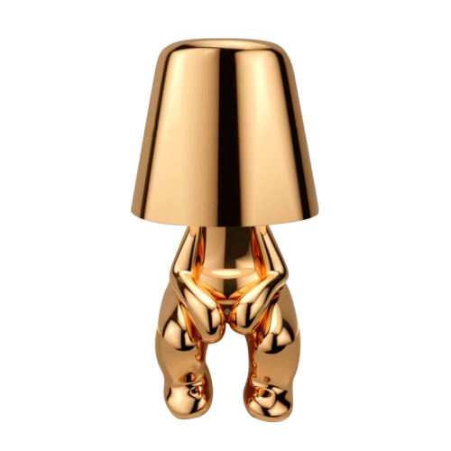 

Cute Doll Shape Touch Adjustable Desk Lamp Mini Bedroom Rechargeable Night Light, Spec: 8061(Gold)