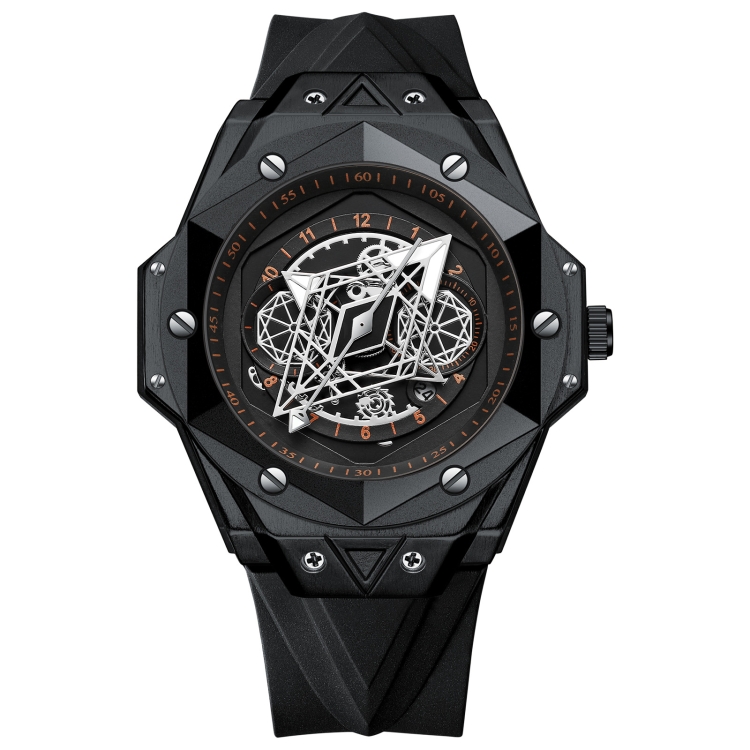 

BINBOND B2266 Men Luminous Calendar Outdoor Waterproof Watches, Color: Black Leather-Black Steel