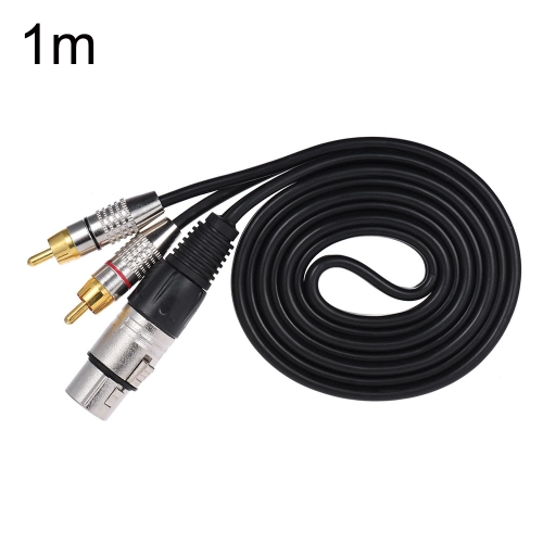 

XLR Female To 2RCA Male Plug Stereo Audio Cable, Length: 1m