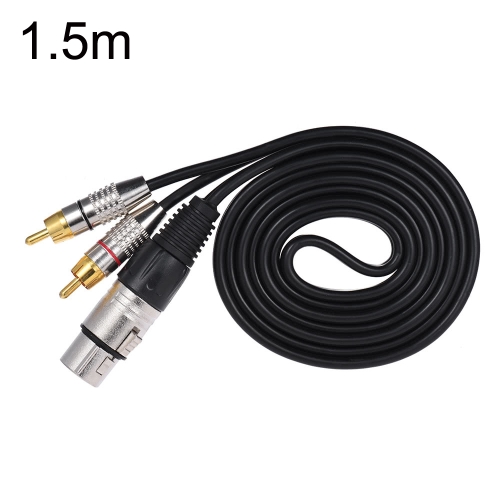 

XLR Female To 2RCA Male Plug Stereo Audio Cable, Length: 1.5m