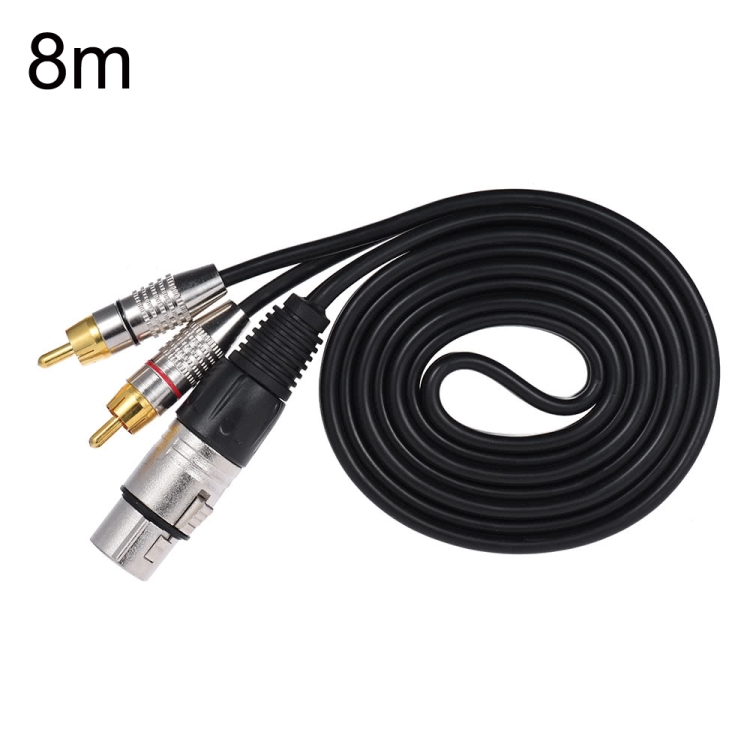

XLR Female To 2RCA Male Plug Stereo Audio Cable, Length: 8m