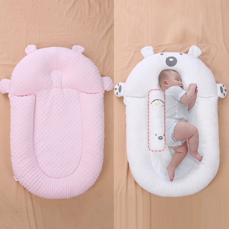 

Newborn Baby Anti-startle Landing Wake-up Sleeping Cushions Spitting Milk Slope Pad(Bean Velvet Pink)