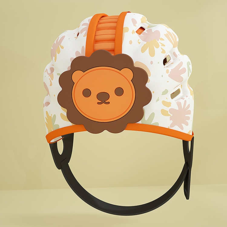 

Soft Baby Helmet Safety Hat Toddler Anti-collision Protective Hat for Baby Walking(Lion Orange)