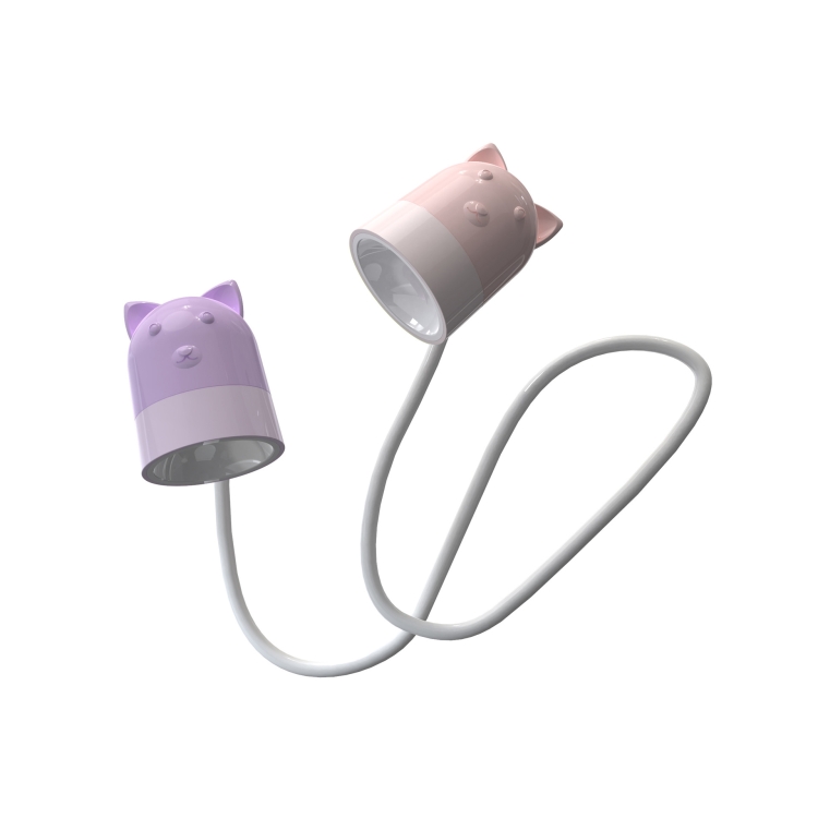 

KD201 Portable Lamp Hanging Neck Reading LED Night Light, Style: Cat (Pink+Purple)