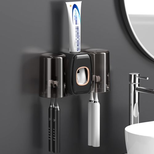 

Couple Wall Mounted Toothbrush Holder Automatic Squeeze Toothpaste Device,Spec: Ordinary Black