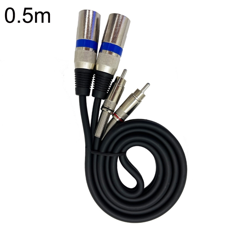 

2RCA Male 2XLR Caron Male Speaker Audio Balance Cable, Length: 0.5m