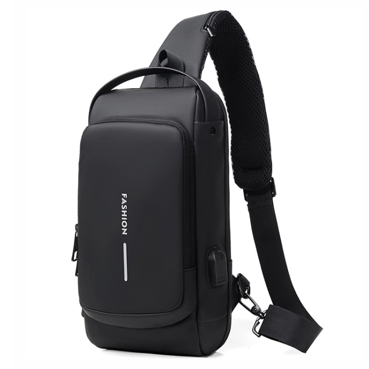 

WEIXIER X306 Men Shoulder Bag With USB Charging Port Anti-Theft Chest Bag(Black)