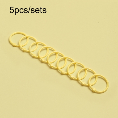 

5sets Loose Leaf Single Ring Lock Stationery Key Ring Macaron Bag Packing(HYH-30 Yellow)