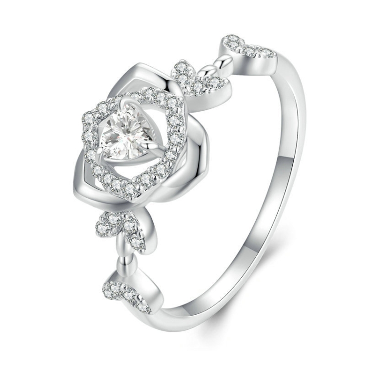 

BSR366 Sterling Silver S925 Plated Gold Rose Ring(No.7)