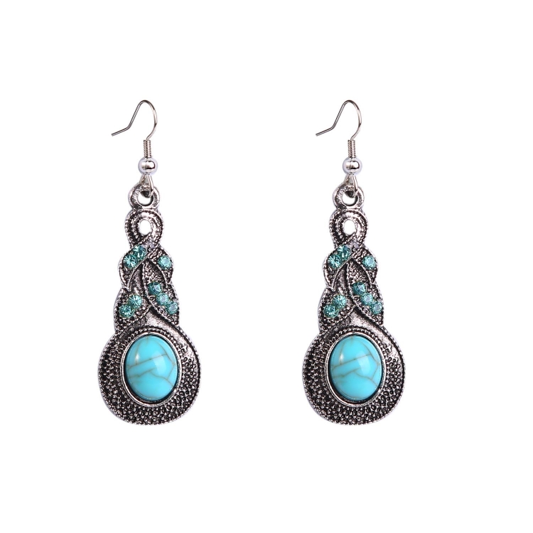 

E1911-7 Turquoise Ethnic Style Earrings Temperament Simple Vintage Earrings