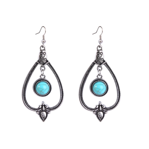 

E1911-11 Turquoise Ethnic Style Earrings Temperament Simple Vintage Earrings