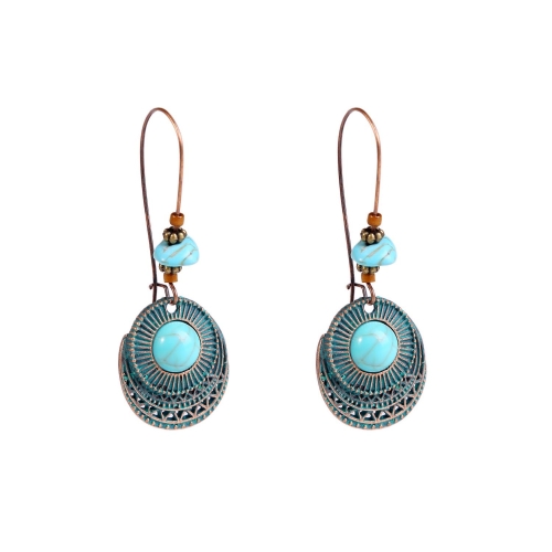 

E1911-13 Turquoise Ethnic Style Earrings Temperament Simple Vintage Earrings