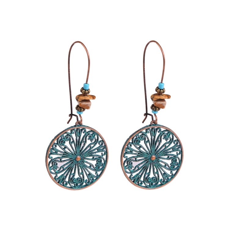 

E1911-15 Turquoise Ethnic Style Earrings Temperament Simple Vintage Earrings