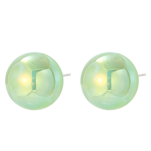 

E2209-10 Green Round Beads Stud Earrings Jewelry
