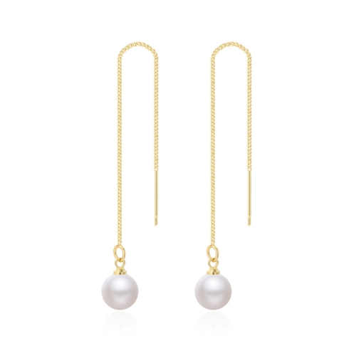 

E2210-2 Pearl Long Ear Wire Women Simple Earrings