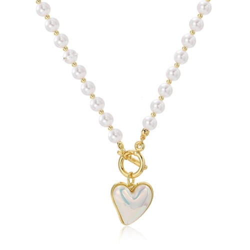 

N2210-7 Pearl Chain Love Ladies Temperament Necklace Collarbone Chain