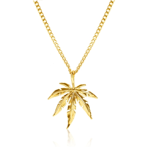 

N1910-4 Maple Leaf Exaggerated Hip Hop Style Necklace Collarbone Chains