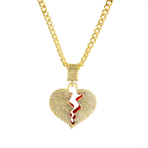 

N1910-5 Heart Broken Exaggerated Hip Hop Style Necklace Collarbone Chains